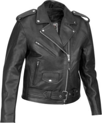 RIVER ROAD Ladies Standard Leather Motorcycle Jacket