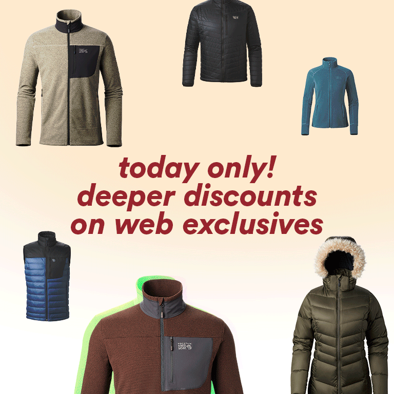 today only! deeper discounts on web exclusives