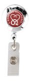 40026: Themed Badge Reel - Chrome - Stethoscope Heart