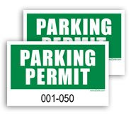 40034MA: Parking Window Cling - Parking Permit - Green