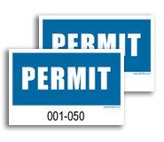 40038MA: Parking Window Cling - Permit - Blue
