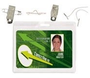 41167MA: Clear Vinyl Badge Holder - Horizontal Event Badge