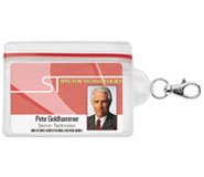 46666: Badge Holder - Sealable w/ Lobster Claw - Vertical