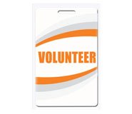 47502: PVC Plastic Card - Preprinted - Volunteer - Orange