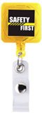 47515: Badge Reel - Yellow Square - Safety First