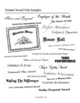 Sample Employee Recognition Award Certificate Titles