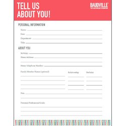 Free Tell Us About You Form