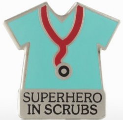 Superhero in Scrubs Lapel Pin