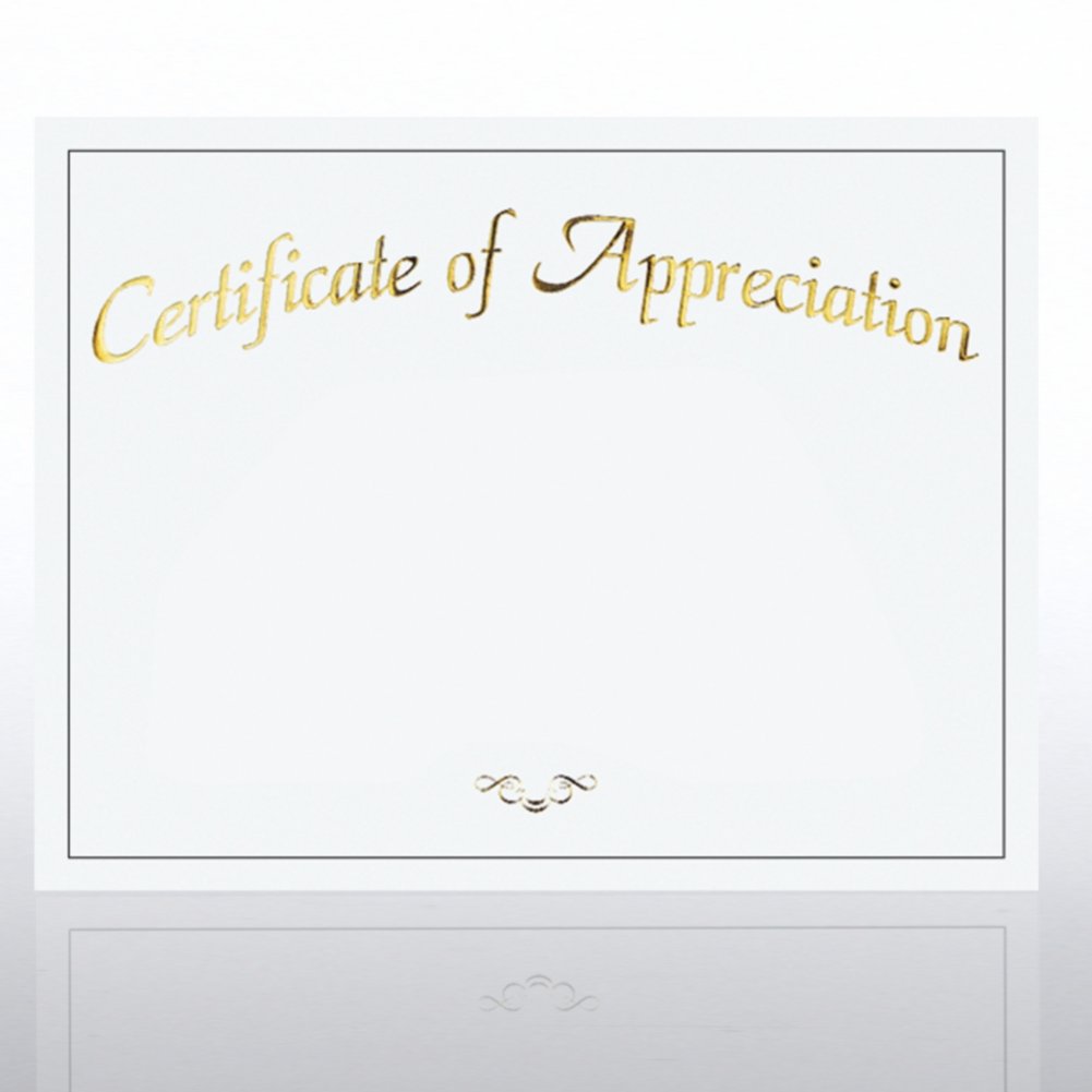 Foil Certificate Paper - Certificate of Appreciation - White