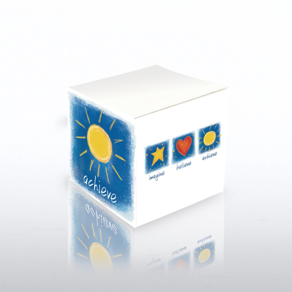 Adhesive Note Cube - Imagine Believe Achieve