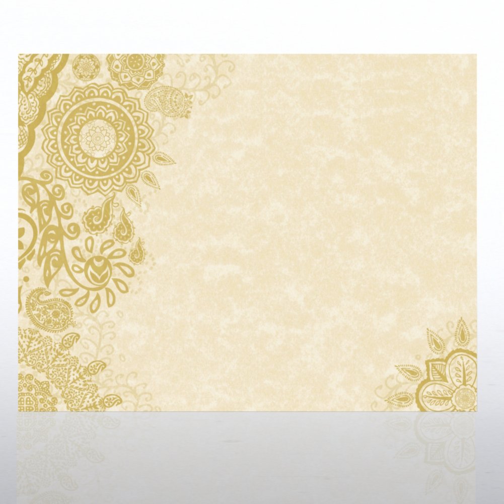 Certificate Paper - Rhapsody - Amber Gold on Parchment