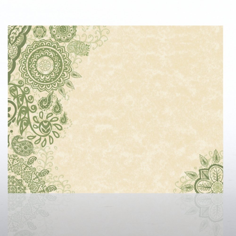 Certificate Paper - Rhapsody - Lotus Green on Parchment
