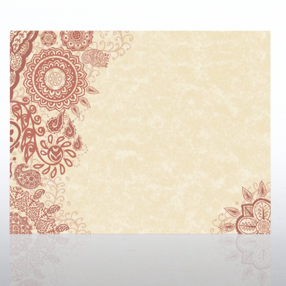 Certificate Paper - Rhapsody - Red Clay on Parchment