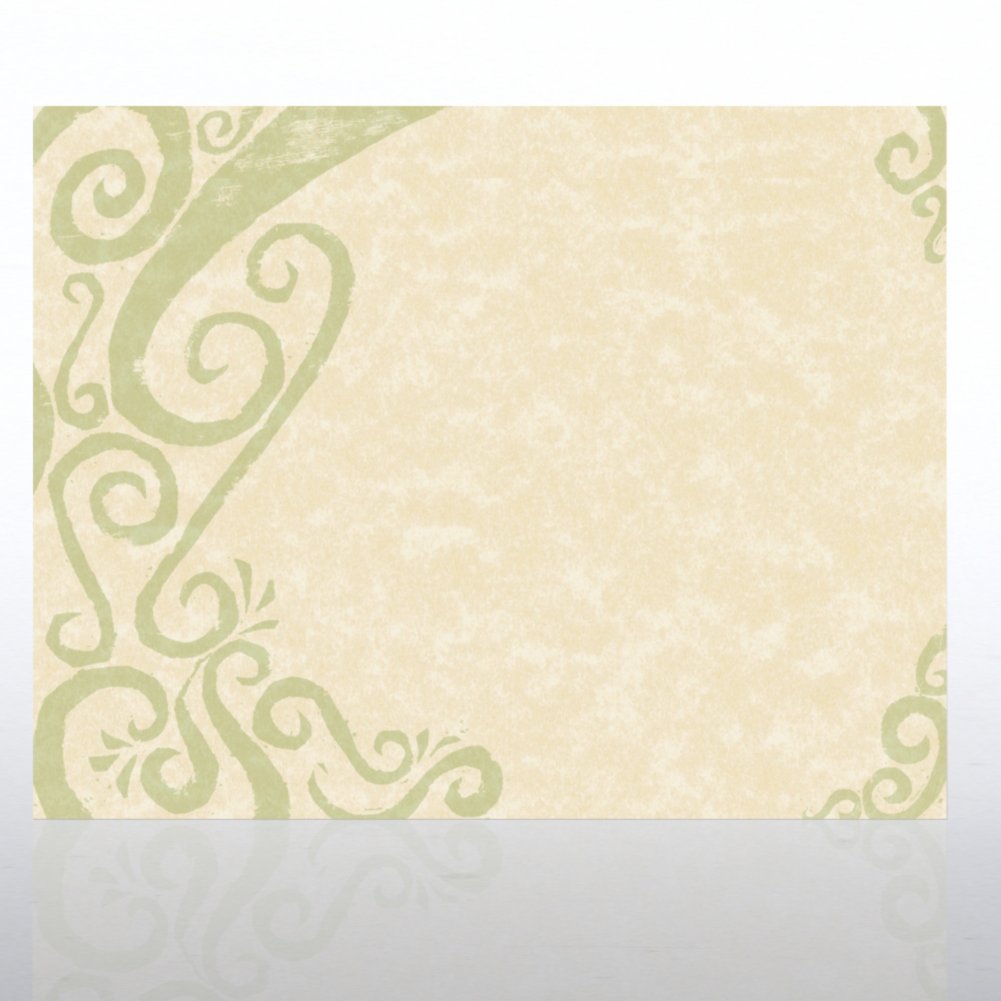 Certificate Paper - Artisan - Willow Green on Parchment