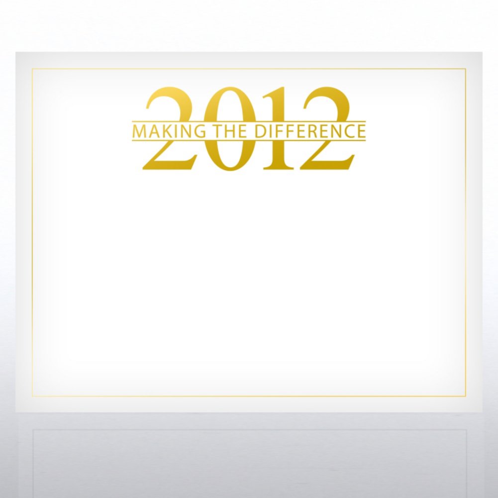 Foil Certificate Paper - 2012 Making the Difference - White