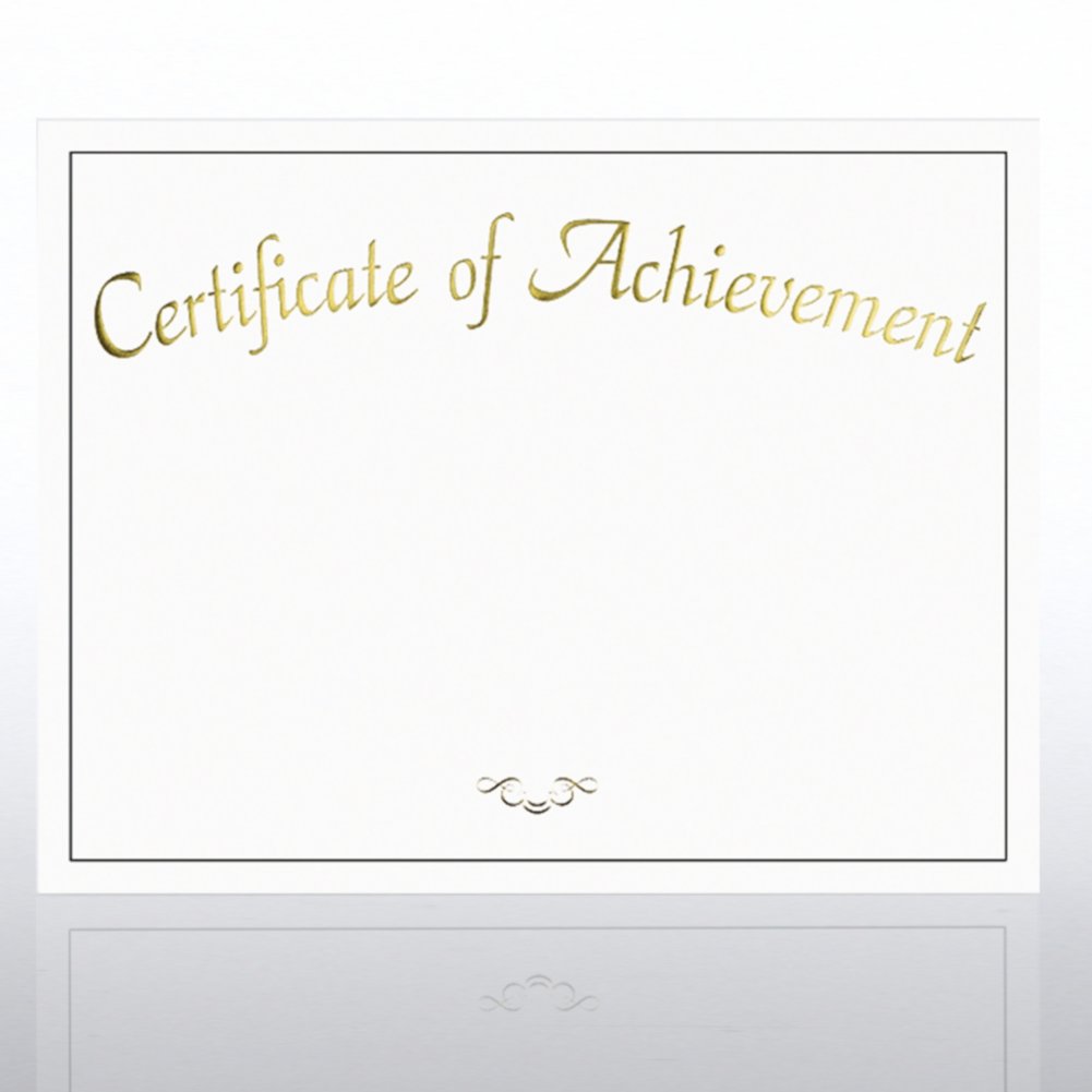 Foil Certificate Paper - Certificate of Achievement - White