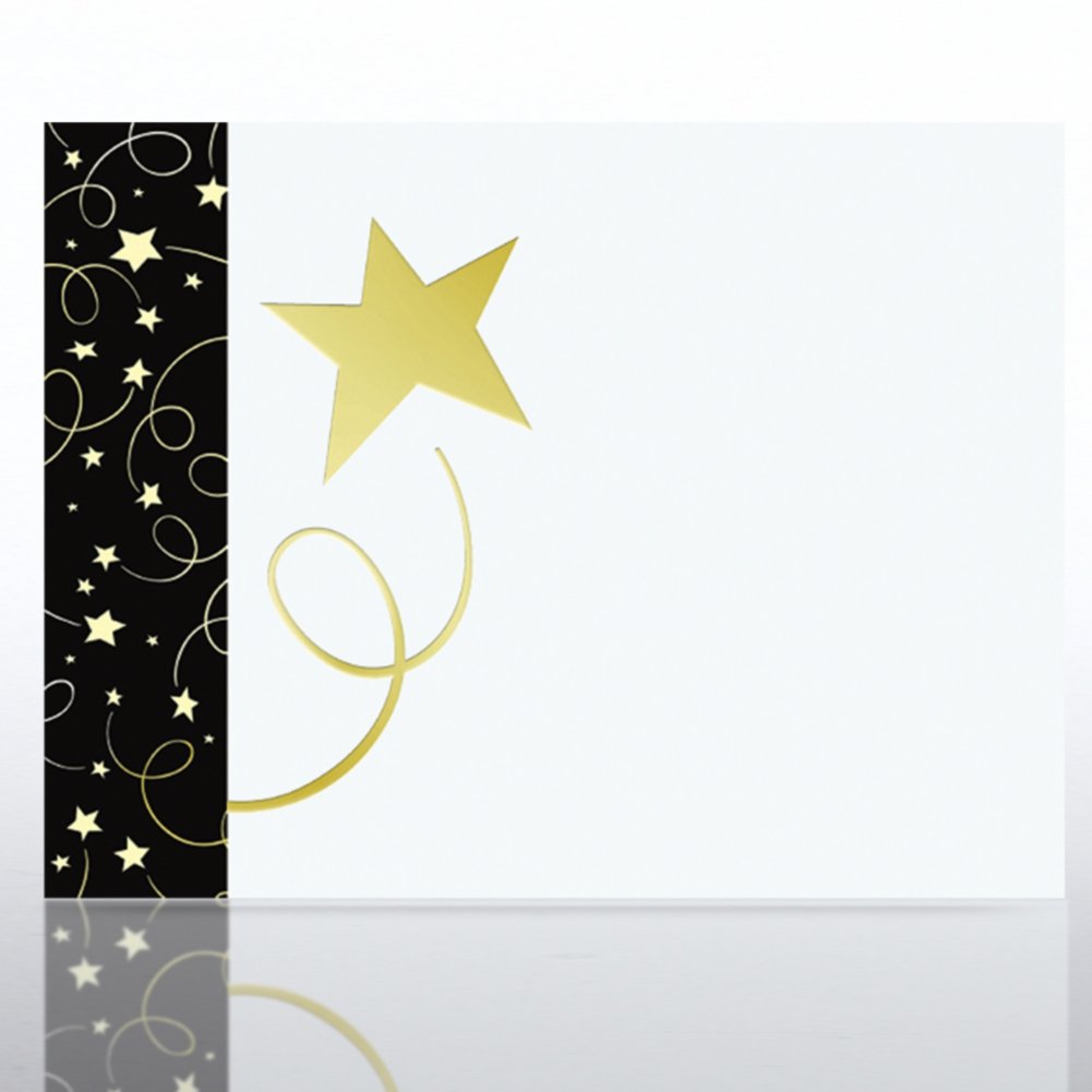 Foil Certificate Paper - Black Tie - White