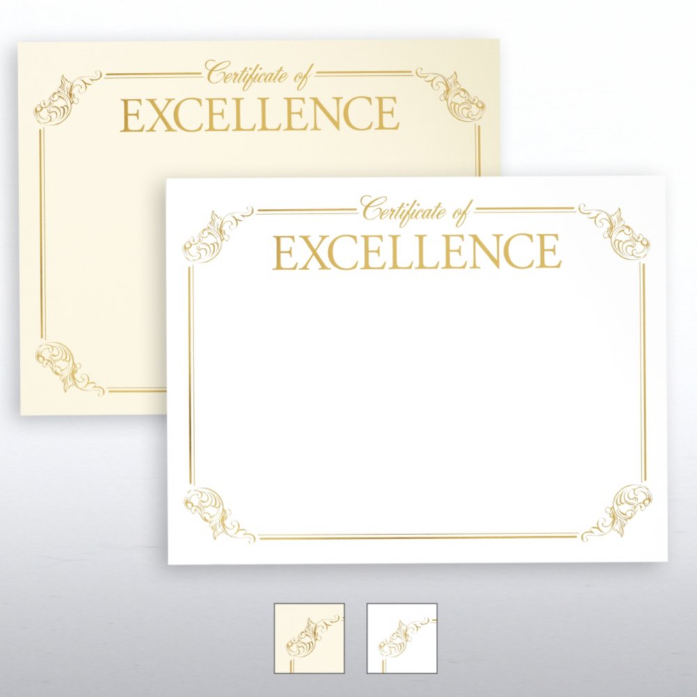 Foil-Stamped Certificate Paper - Certificate of Excellence