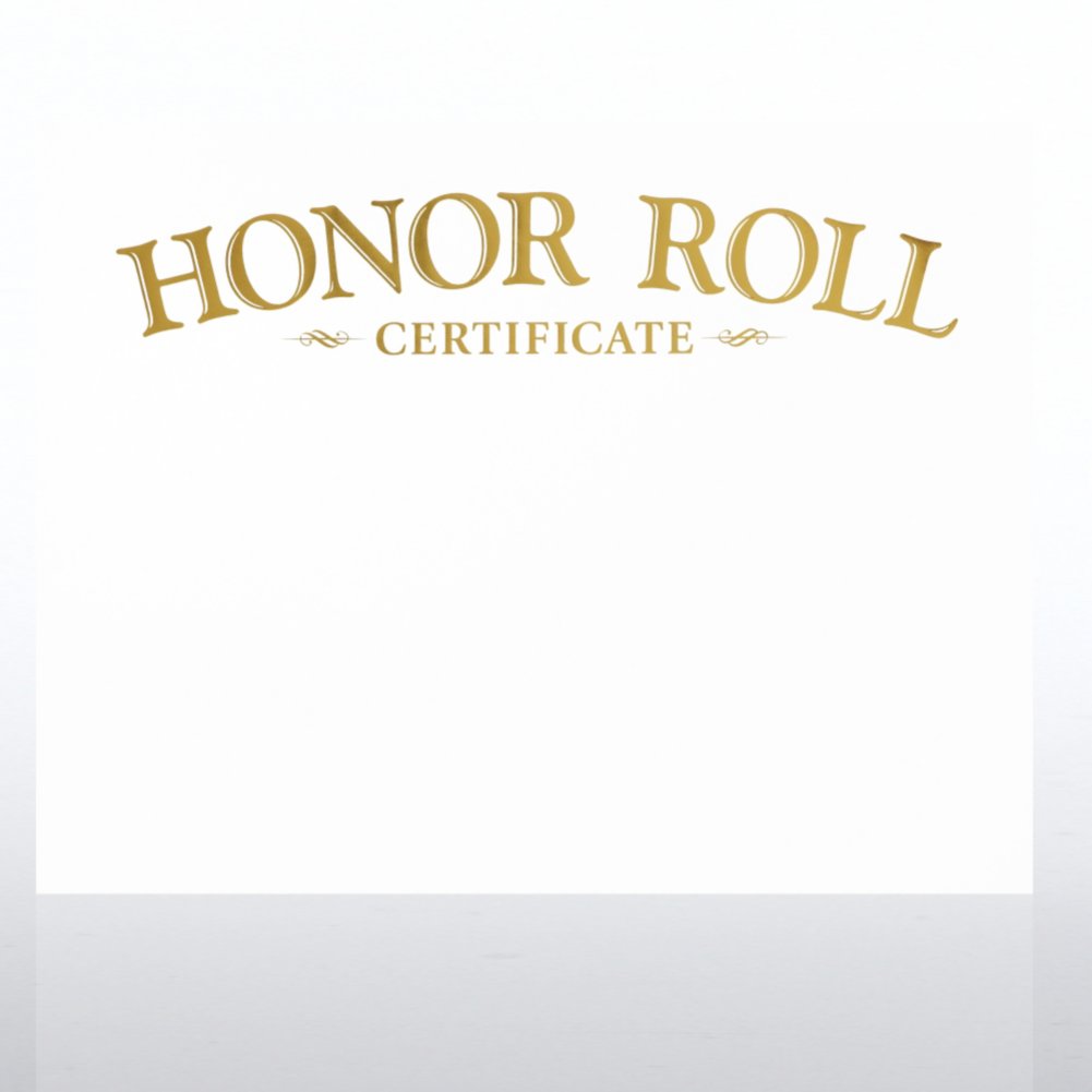 Foil-Stamped Certificate Paper - Honor Roll Award - White