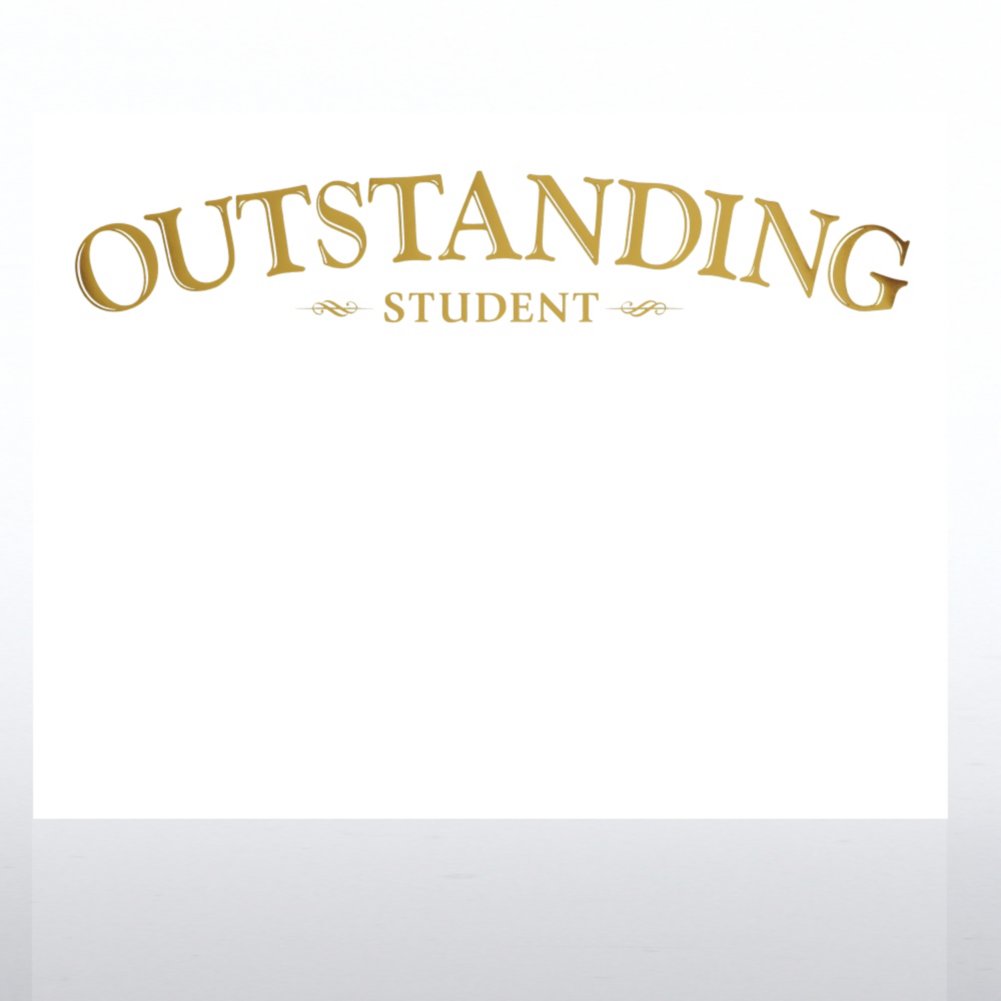 Foil-Stamped Certificate Paper - Outstanding Student - White