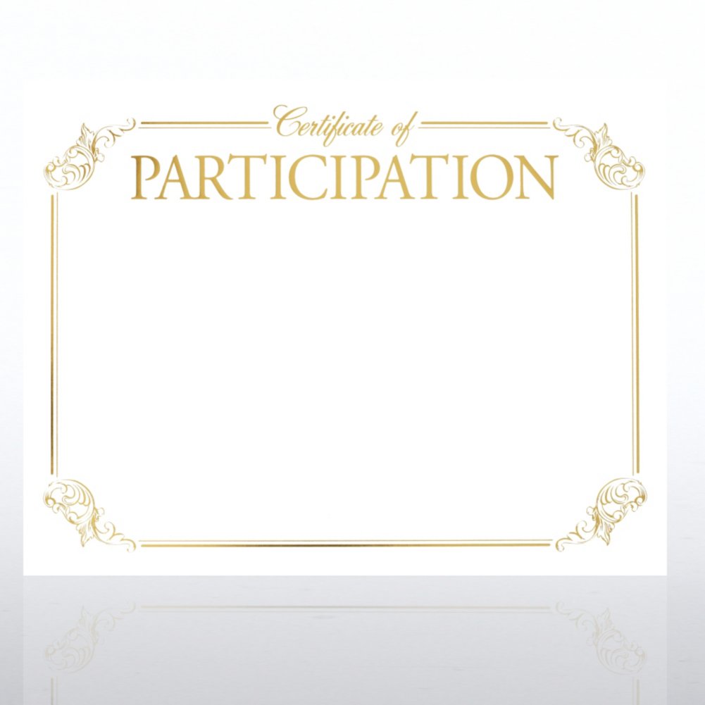 Foil-Stamped Certificate Paper - Cert of Participation