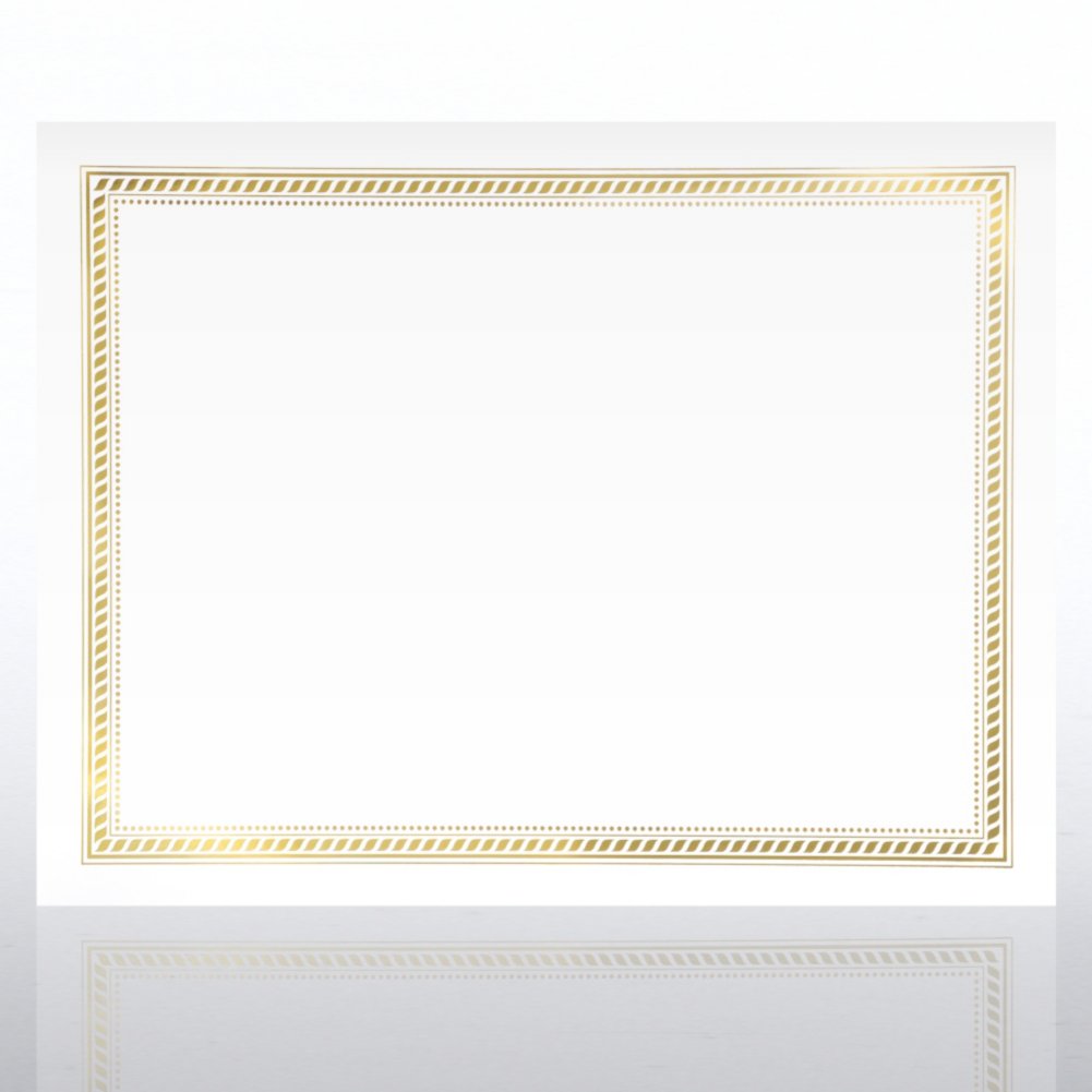 Foil-Stamped Certificate Paper - Nautical Lines - White