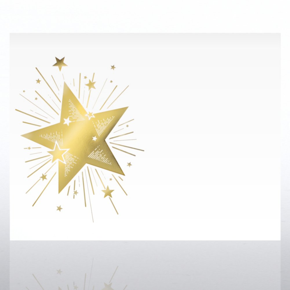 Foil-Stamped Certificate Paper - Star Burst - White