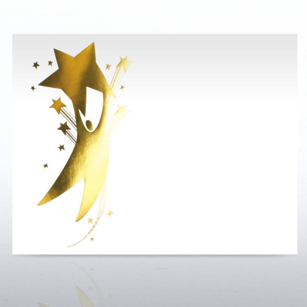 Foil-Stamped Certificate Paper - Star Player - White