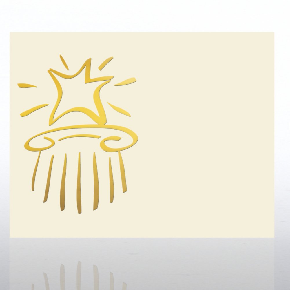 Foil Certificate Paper - Star on Pedestal - Cream