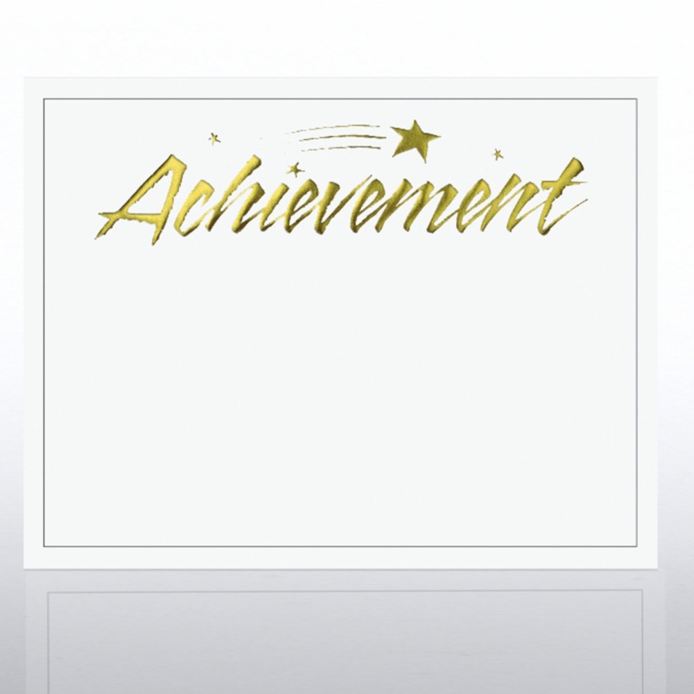 Foil Certificate Paper - Achievement - White