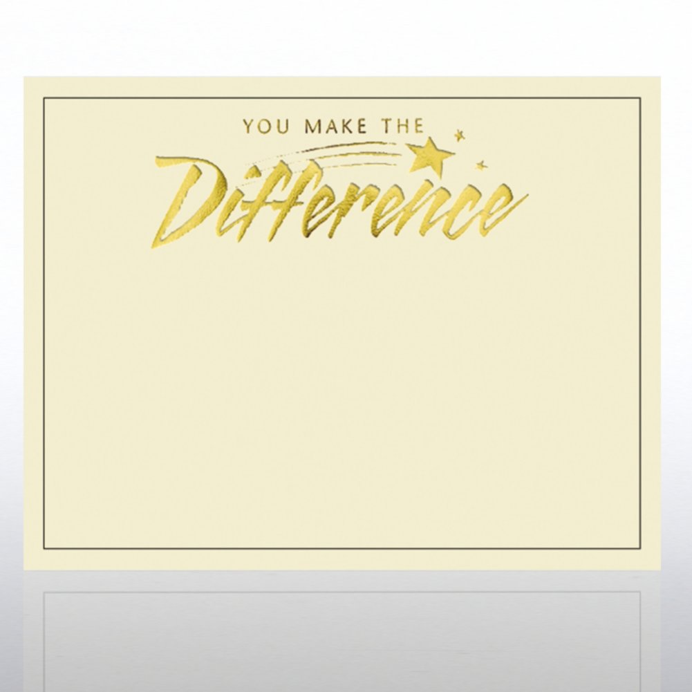 Foil Certificate Paper - You Make The Difference CARD1