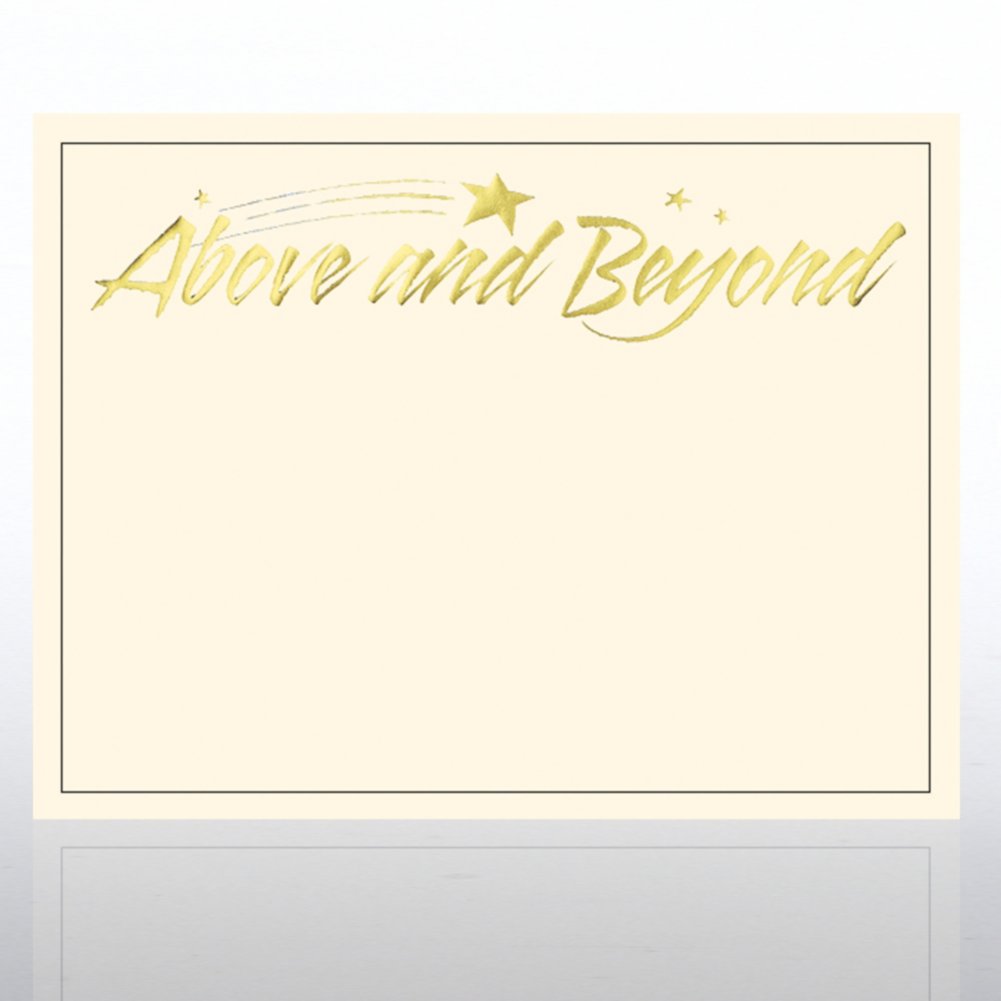Foil Certificate Paper - Above & Beyond CARD1