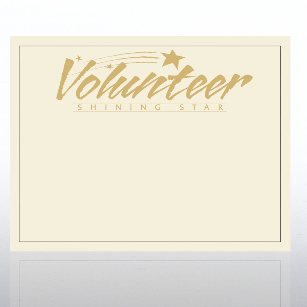 Foil Certificate Paper - Volunteer Shining Star - Cream