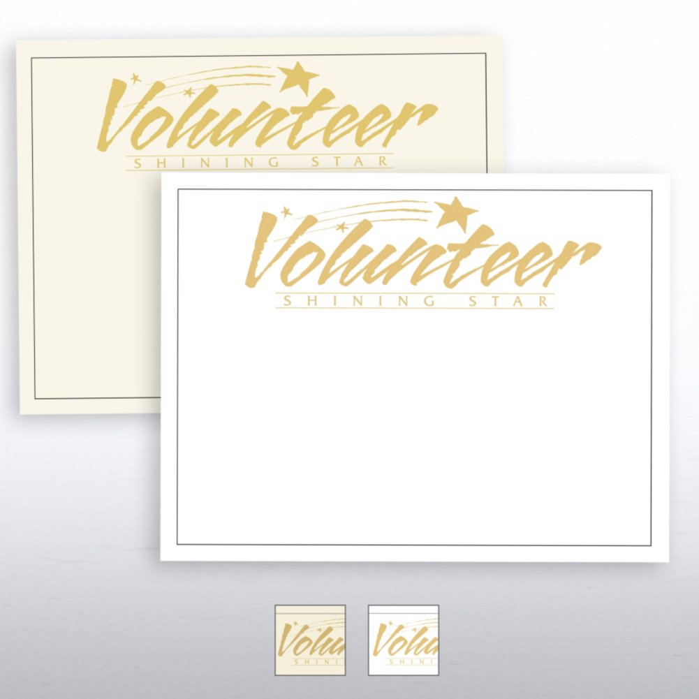 Foil Certificate Paper - Volunteer Shining Star