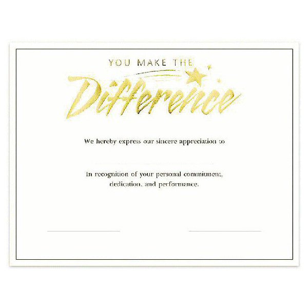 Certificate Paper - Preprinted - YMTD - White