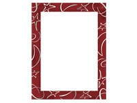 Border Paper - Red Gala - Silver Foil
