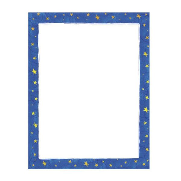 Border Paper - Midnight Stars - Gold Foil