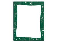 Border Paper - Emerald Evening - Silver Foil