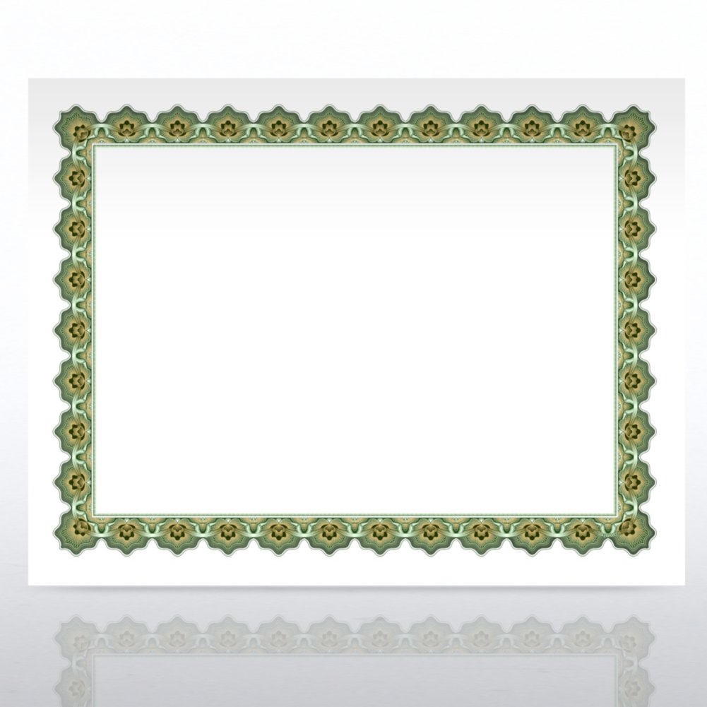 Certificate Paper - Scallop Heavy Weight - Green/Gold