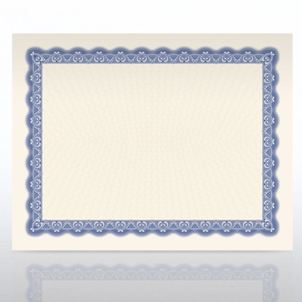 Certificate Paper - Official - Natural Parchment - Blue