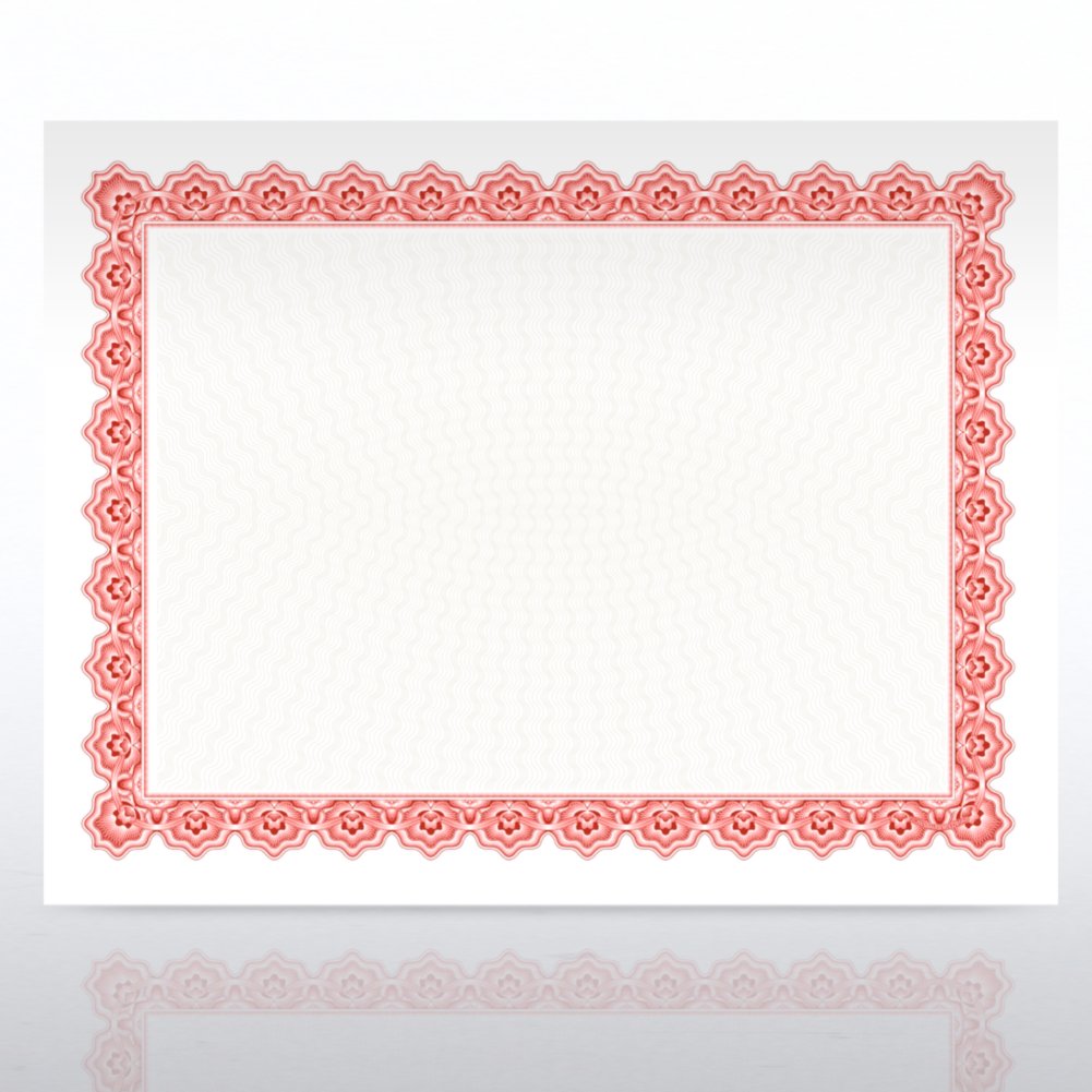 Certificate Paper - Scallop - Red