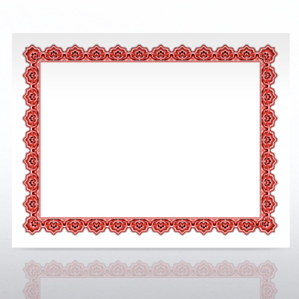 Certificate Paper - Scallop - Red/Black