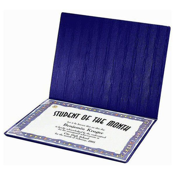 Padded Vinyl Folder - Blue OPEN
