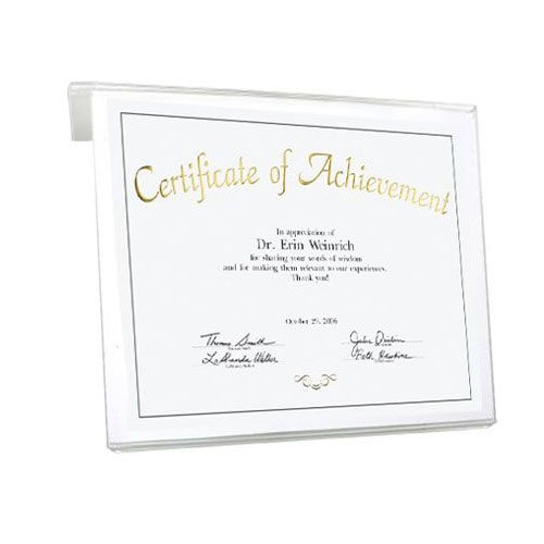 Acrylic Certificate Holder - 8.5 x 11 Horizontal Cubicle