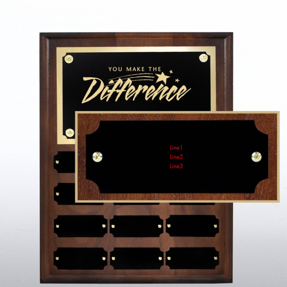 Perpetual Plaque - Walnut - Personalized Nameplate