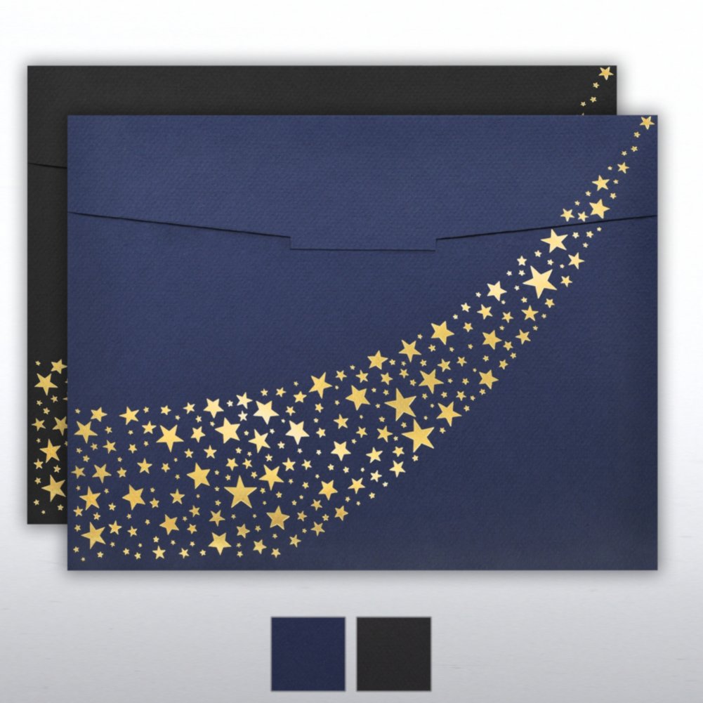 Foil-Stamped Certificate Folder - Stars