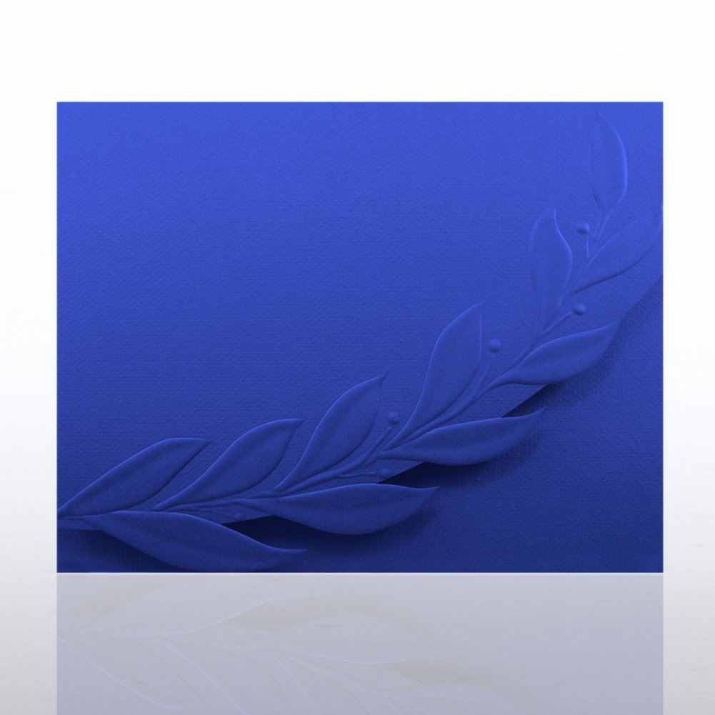 Certificate Folder - Embossed Laurel Flap - Royal Blue
