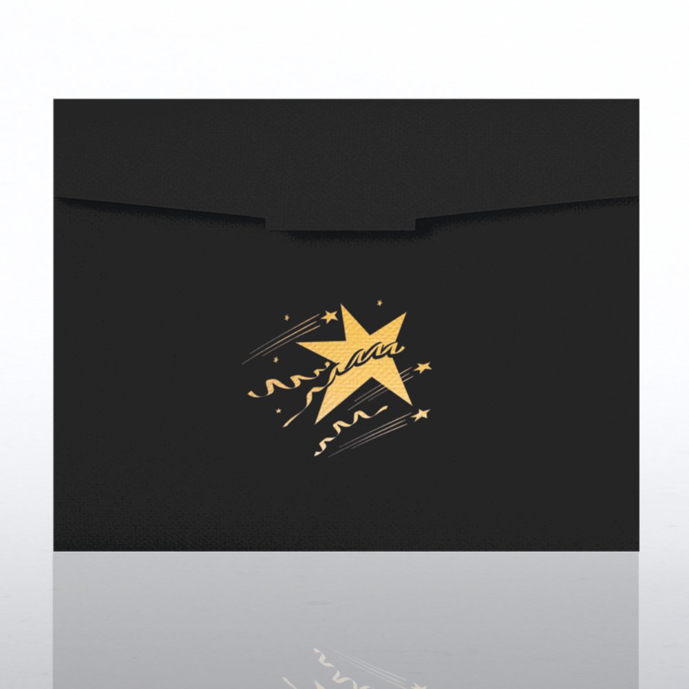 Certificate Folder - Celebration Star- Black w/Gold Foil