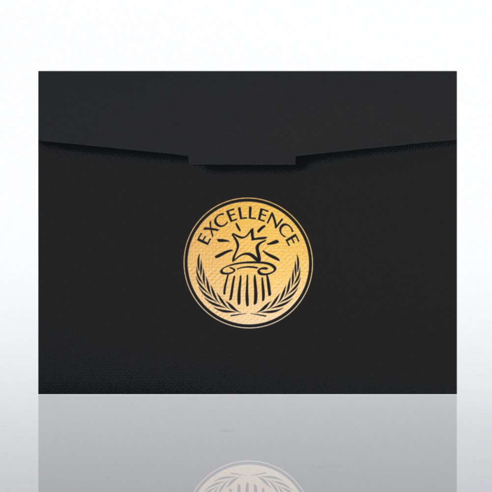 Certificate Folder - Excellence Star- Black w/Gold Foil