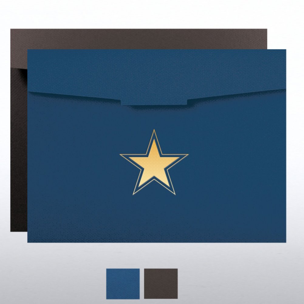 Foil-Stamped Certificate Folder - Contemporary Star